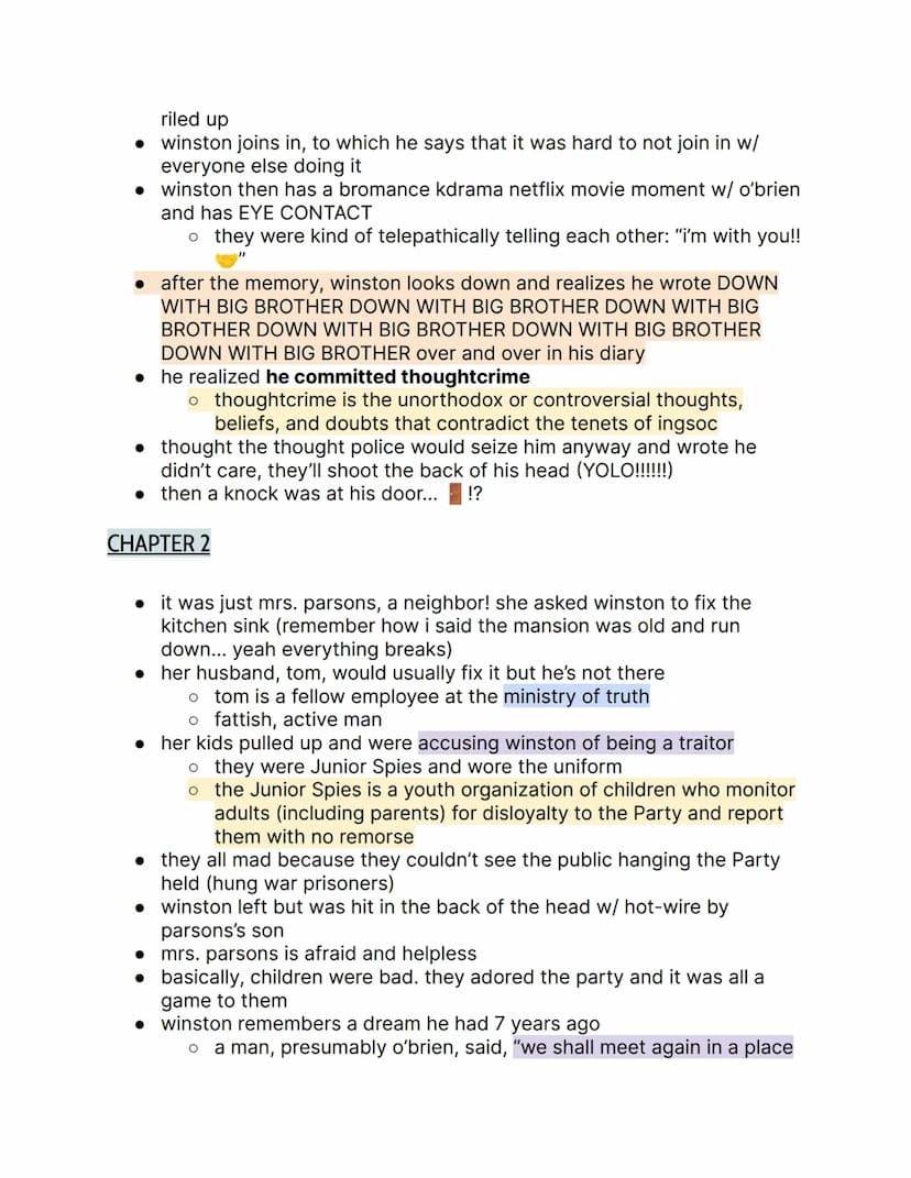 1984 by George Orwell; {Part 1 Notes }
things to know:
→ orwell rejected soviet communism
→ the book is actually the center of orwell's visi
