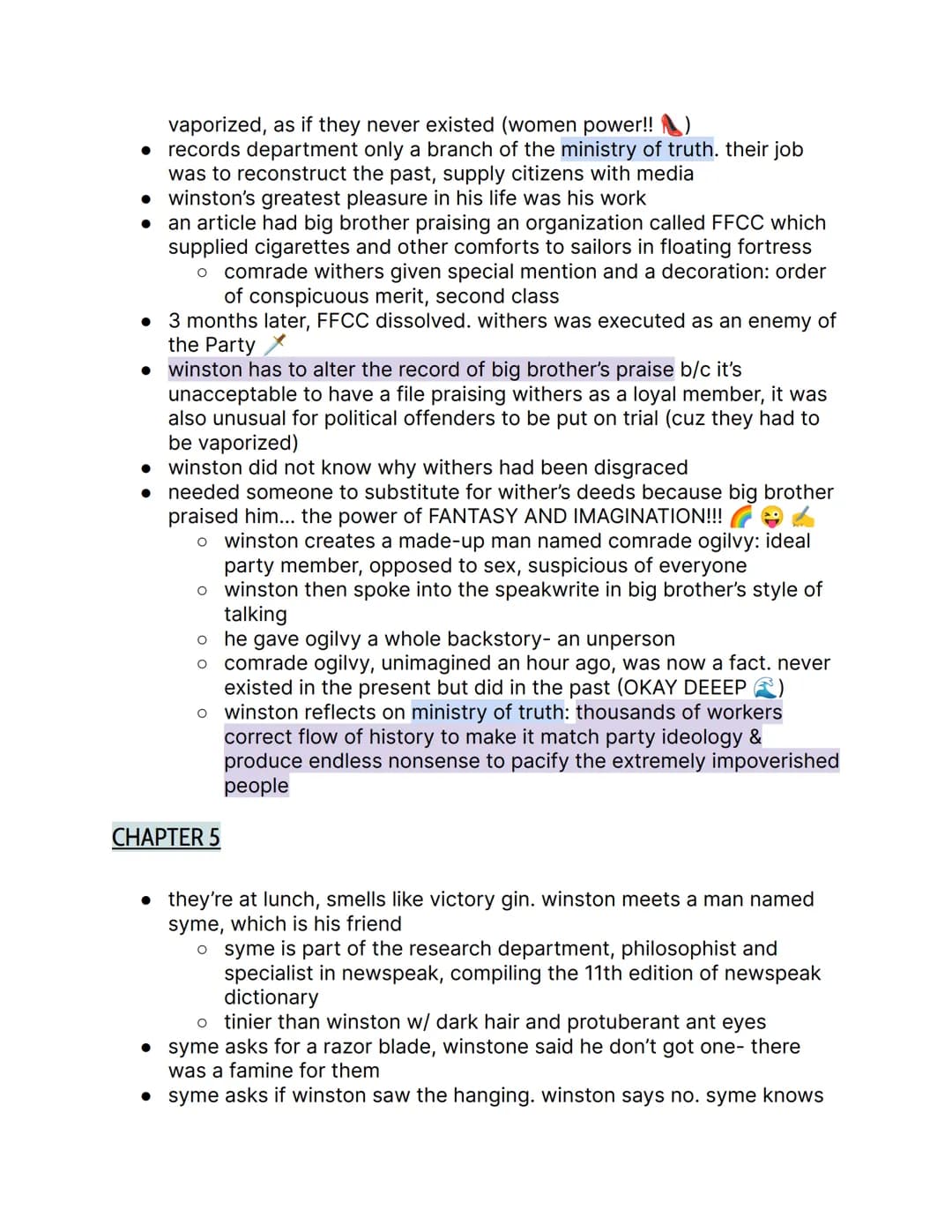 1984 by George Orwell; {Part 1 Notes }
things to know:
→ orwell rejected soviet communism
→ the book is actually the center of orwell's visi