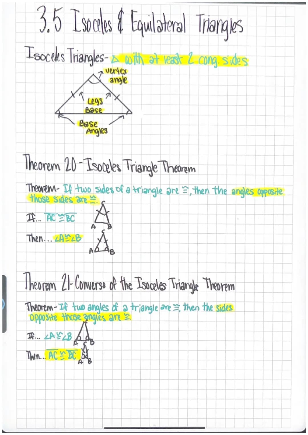 Converse of base angle isos triangle shop
