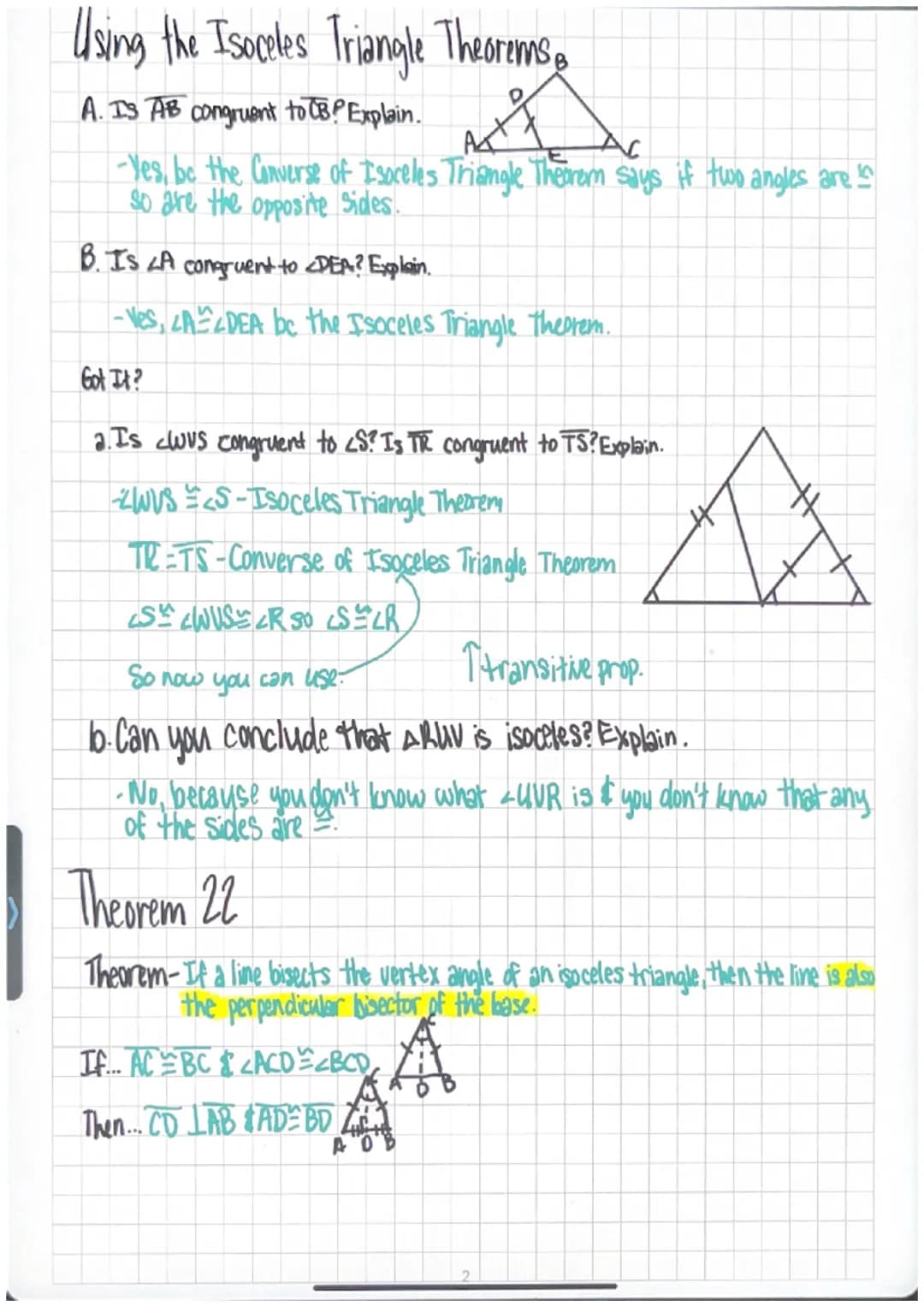 Converse of base angle isos triangle cheap