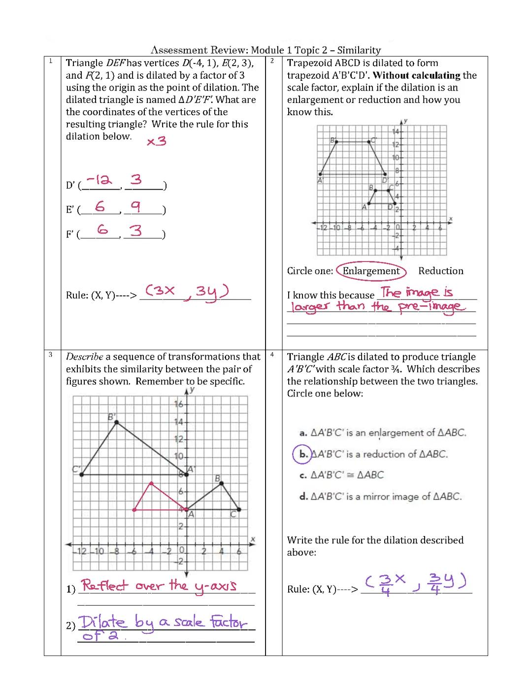 How Shapes Change: Triangle Dilation from the Center