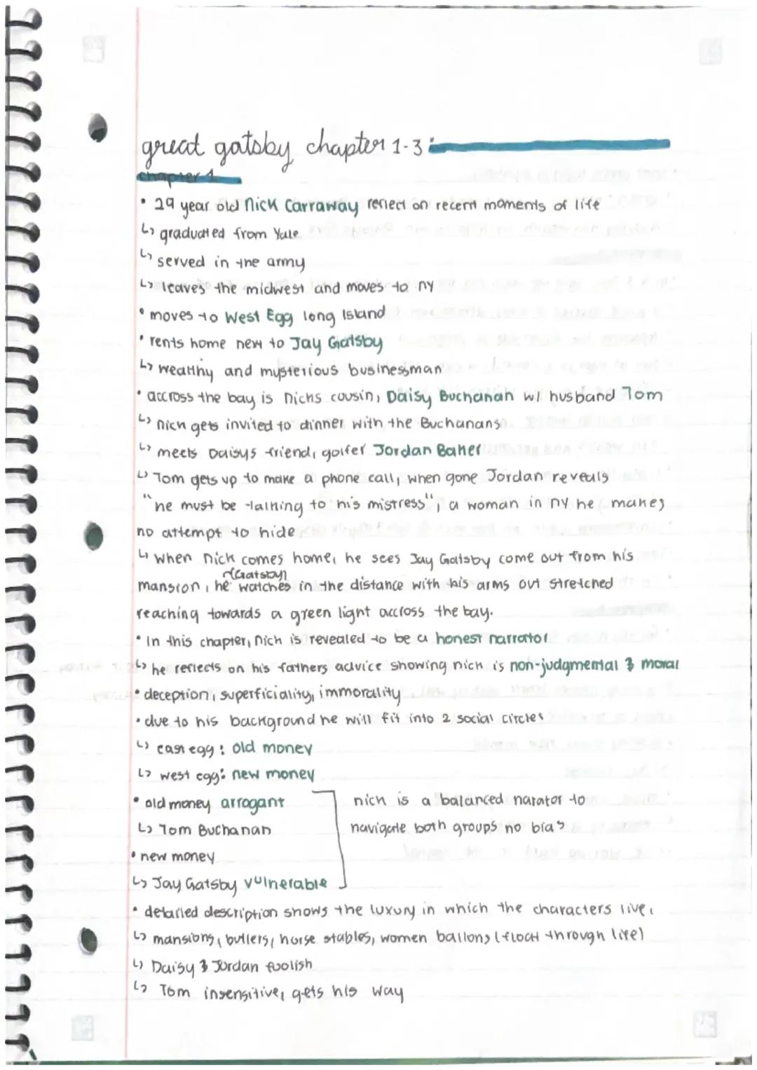 great gatsby chapter 1-3.
Chapter 1
29
year
old Nick Carraway reflect on recent moments of life
" graduated from Yale
G
I served in the army