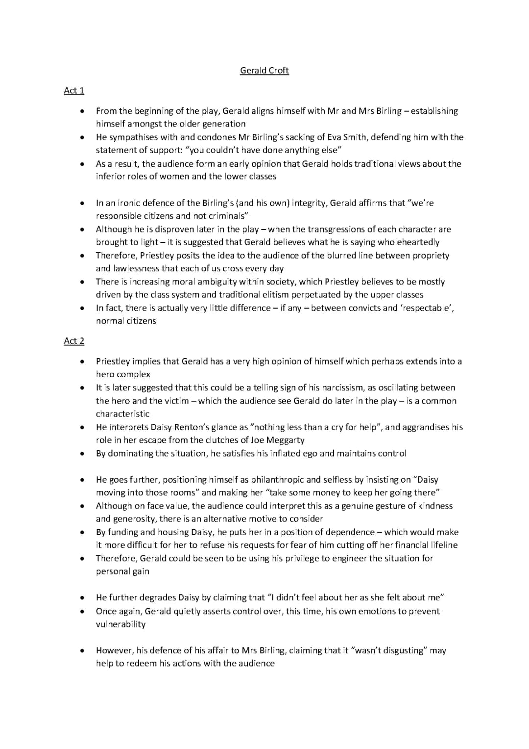 The Tragedie of Gerald Croft: Quotes, Essay, and Character Analysis