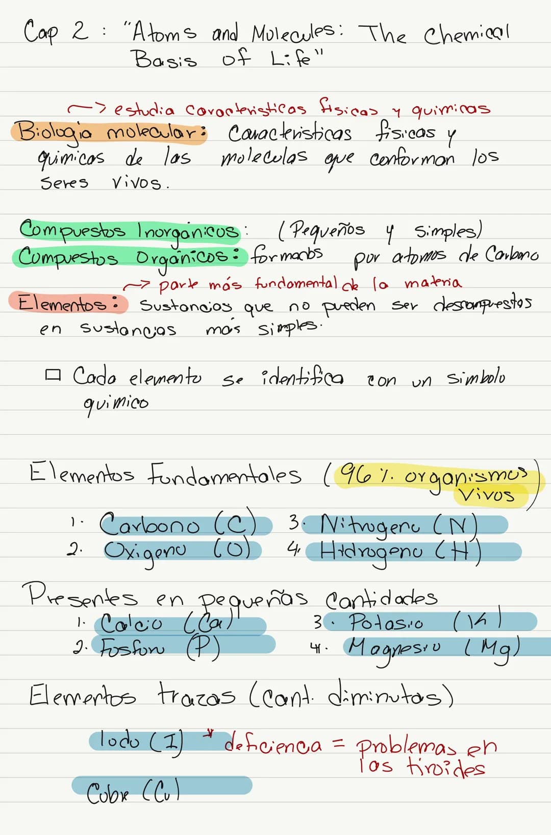 Cap 1:
A view of Life"
Biologia: Bius (vida) + Logos (estudio)
Ciencia que estudia
la vida
Caracteristicas de la Vida
□ Compuestos
células
p