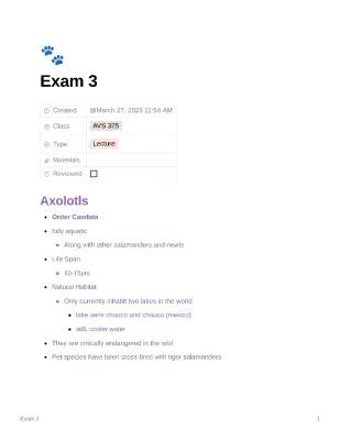 Know Exam 3 - AVS 325 thumbnail