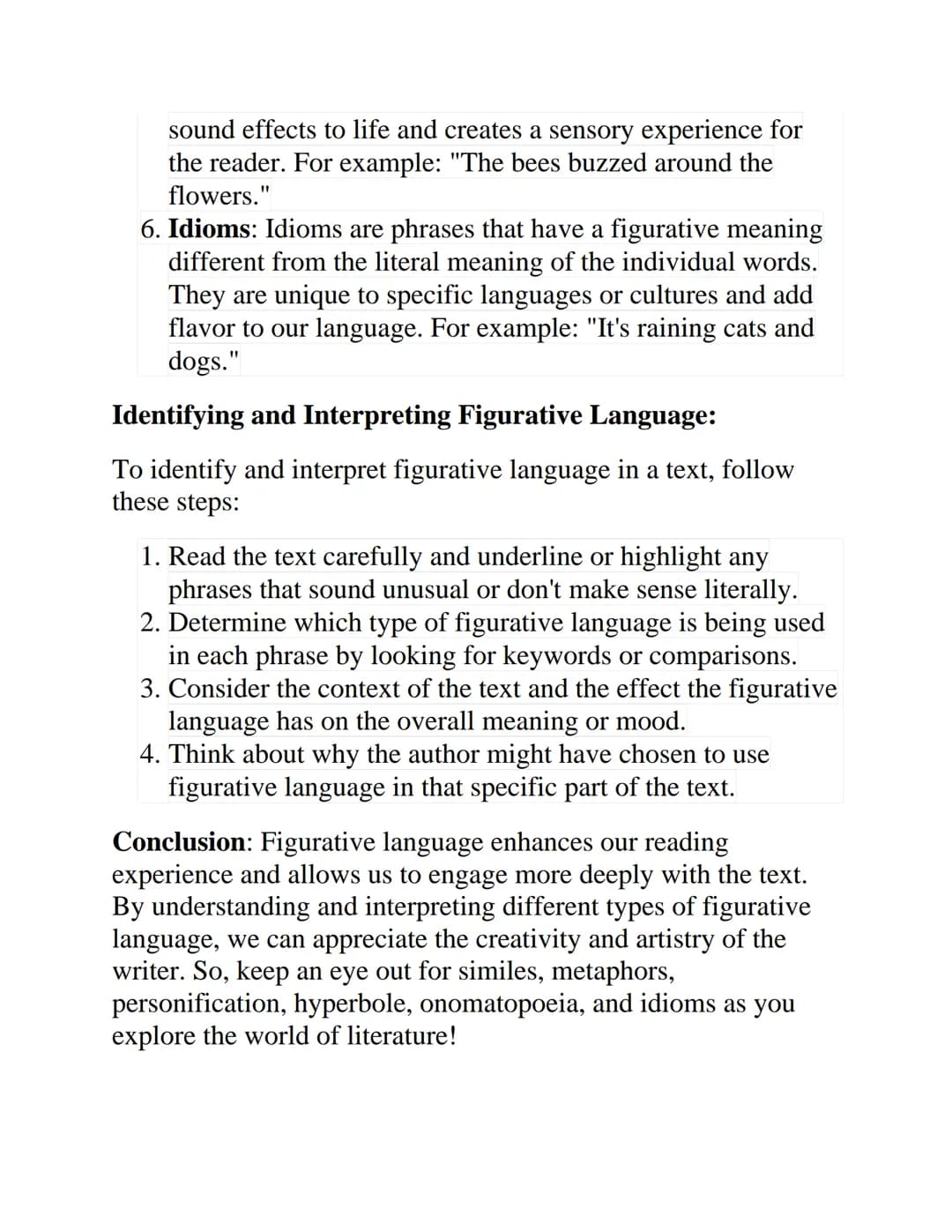 Grade 8 students:
[Title: Understanding Figurative Language]
Introduction: Figurative language is a powerful tool used by
writers to create 