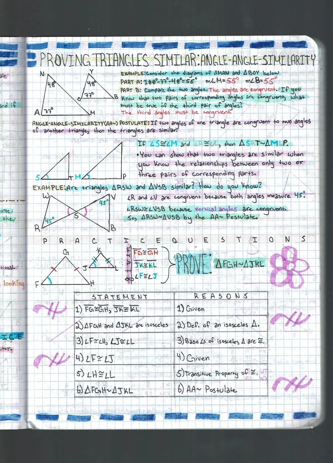 # PROVING TRIANGLES SIMILAR:ANGLE-ANGLE-SIMILARITY

ale

N
Y

148
48

177°
of
and if

M
A77
EXAMPLE:Consider the diagrams of AMAN and ABOY b