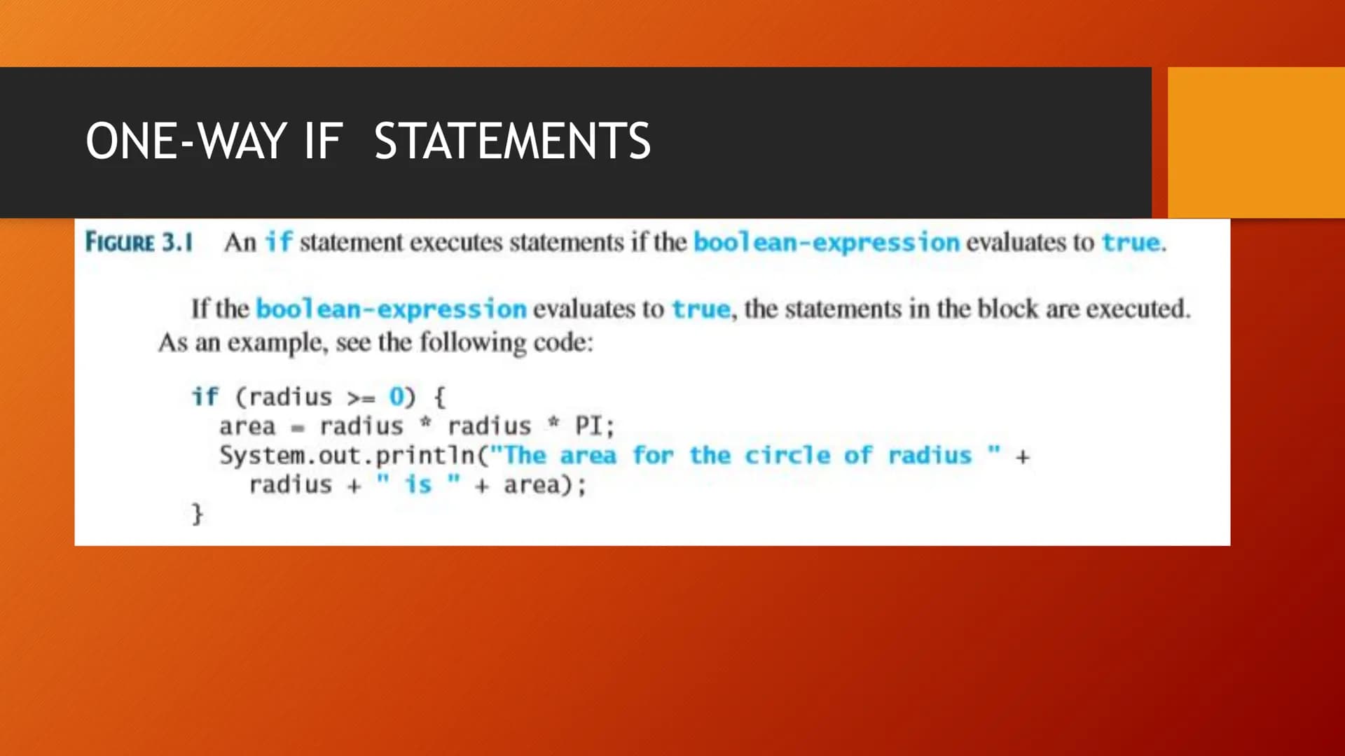SELECTIONS BOOLEAN DATA TYPE
●
●
●
A variable that holds a Boolean value is known as a Boolean
variable. The Boolean data type is used to de