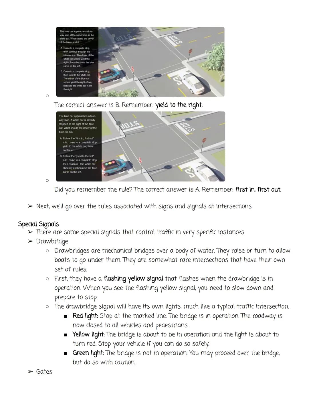 Intersections and Special Signals
Intersections
> Intersections are one place where you'll put all your training to the test.
The purpose of