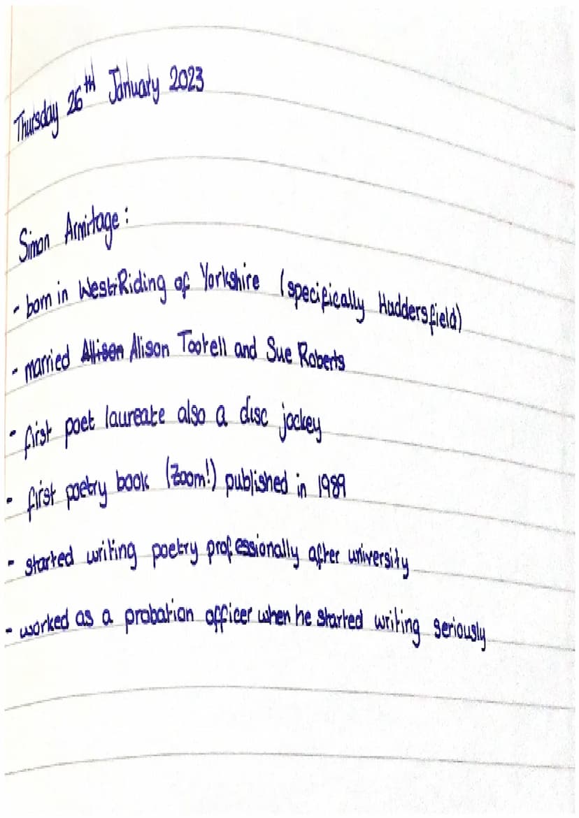 Real Soldiers' accounts
"The Not Dead"
Structure
- Dramatic monologue
- Regular structure
→ 4 line stanzas
- Incidental rhyme.
Follows
speec