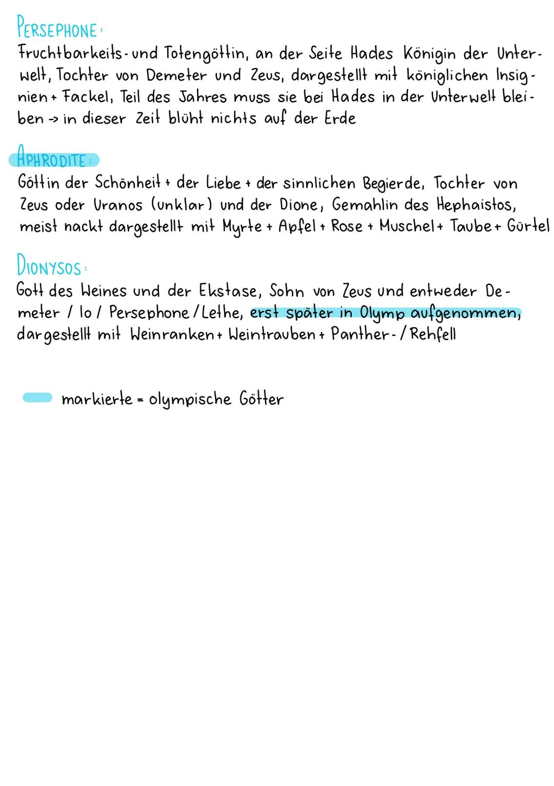 # GRIECHISCHE GÖTTER - Die Hauptgötter

ZEUS

oberster und mächtigster olympischer Gott, über ihm stehen nur Moiren
(=Schicksal), Sohn der T