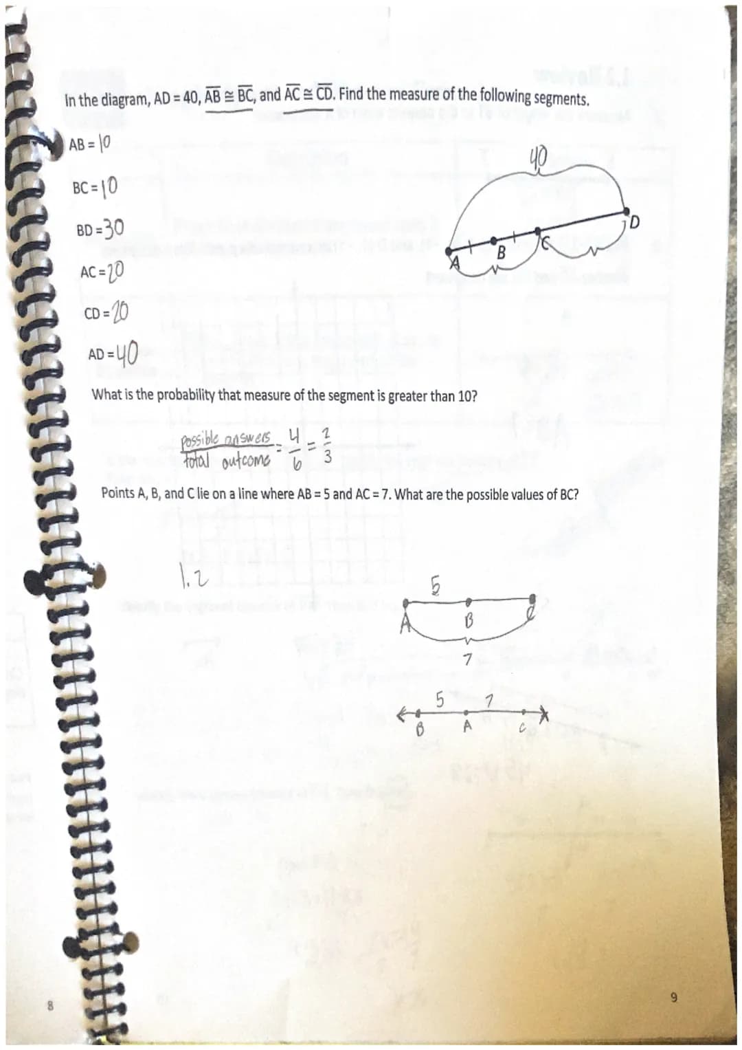 1.1 Points, Lines, and Planes
Point
Line
Plane
Collinear
Points
Coplanar
Points
Geometry
Chapter 1- Basics of Geometry
Definition
location w