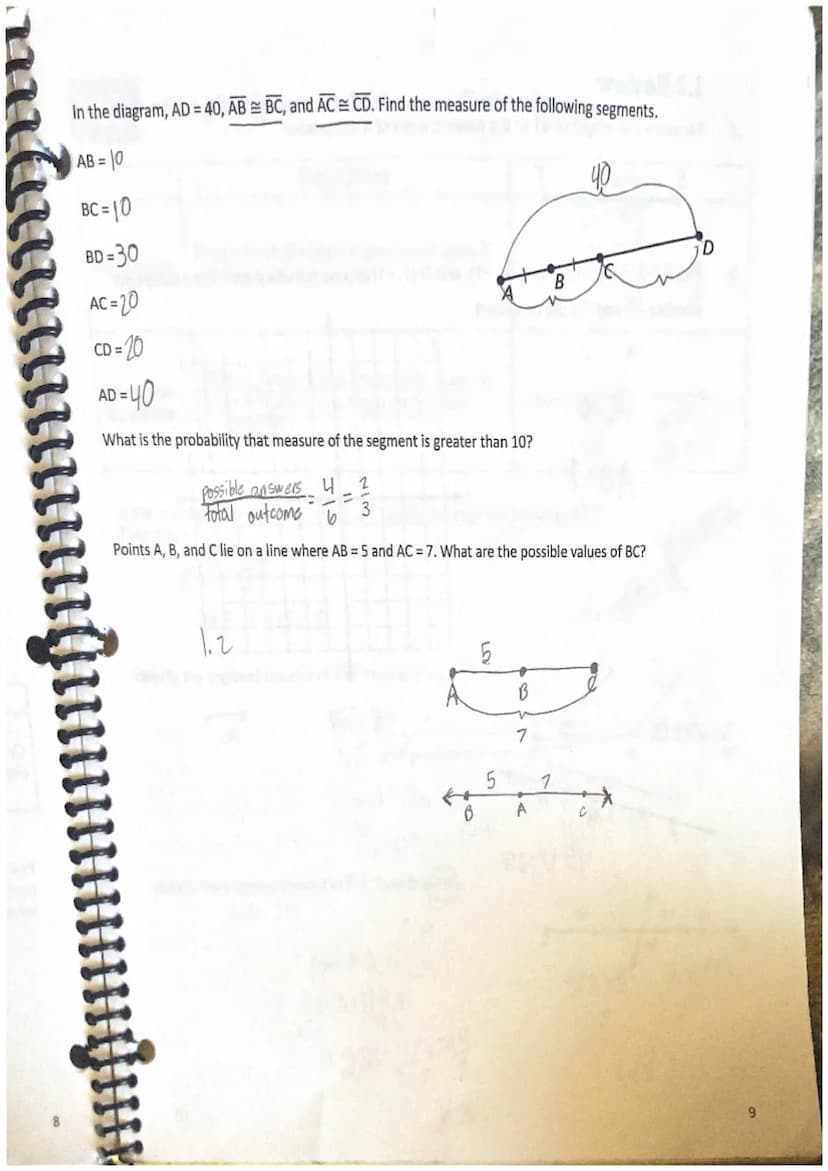1.1 Points, Lines, and Planes
Point
Line
Plane
Collinear
Points
Coplanar
Points
Geometry
Chapter 1- Basics of Geometry
Definition
location w
