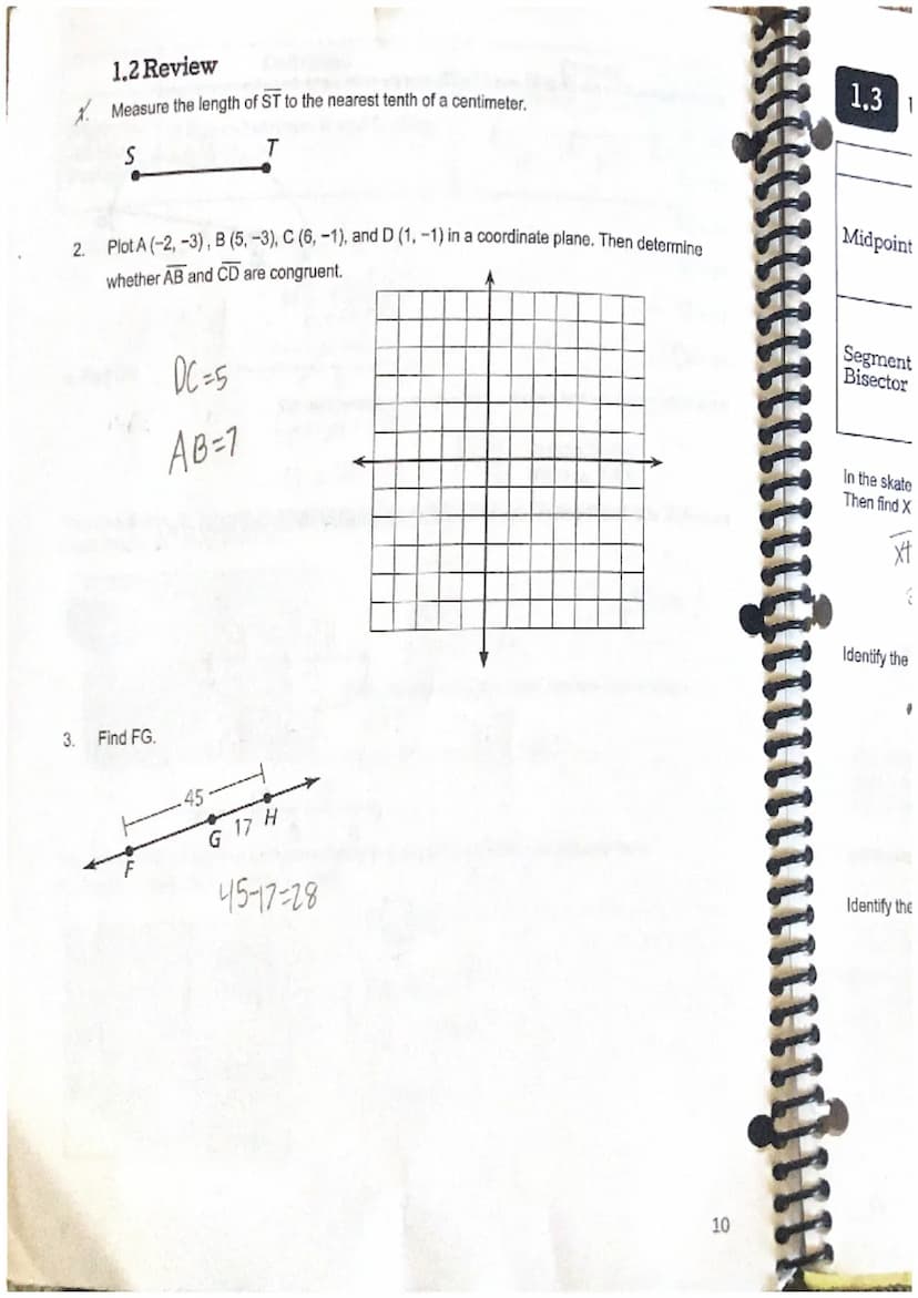 1.1 Points, Lines, and Planes
Point
Line
Plane
Collinear
Points
Coplanar
Points
Geometry
Chapter 1- Basics of Geometry
Definition
location w