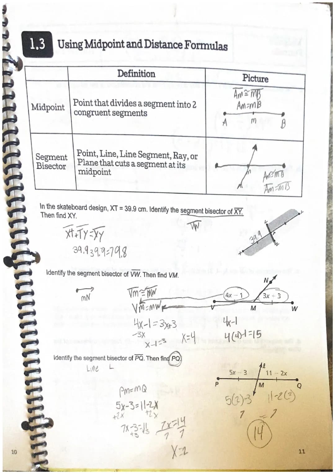 1.1 Points, Lines, and Planes
Point
Line
Plane
Collinear
Points
Coplanar
Points
Geometry
Chapter 1- Basics of Geometry
Definition
location w