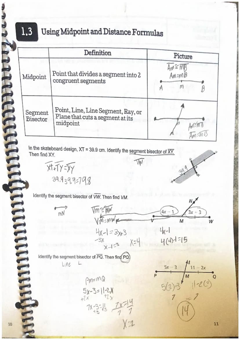 1.1 Points, Lines, and Planes
Point
Line
Plane
Collinear
Points
Coplanar
Points
Geometry
Chapter 1- Basics of Geometry
Definition
location w