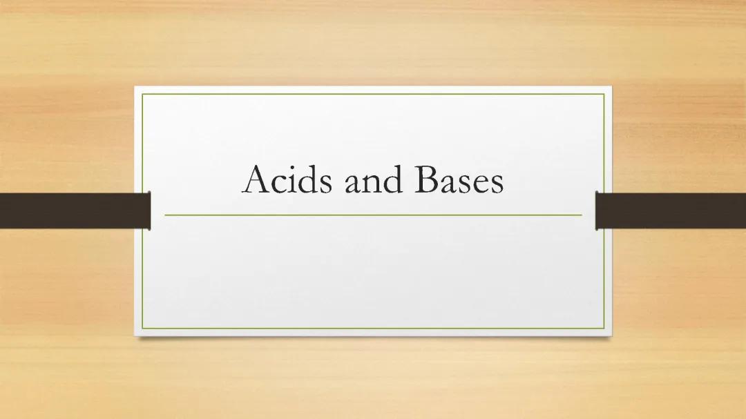 Acids and Bases