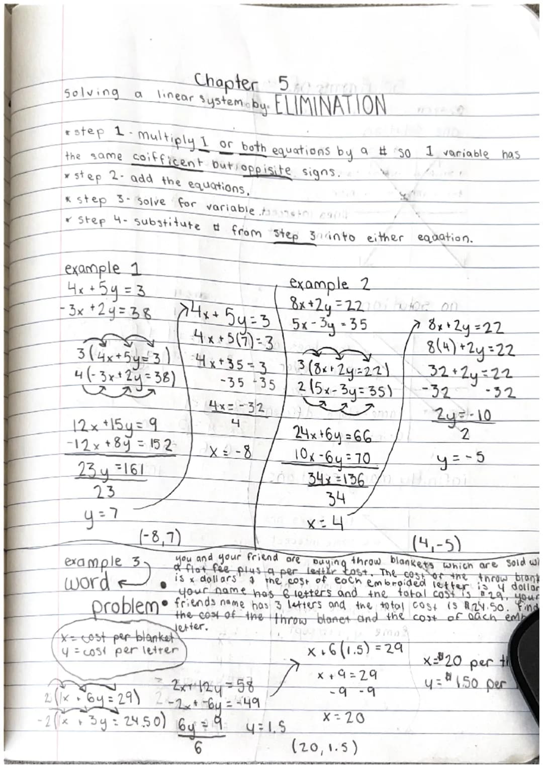 Step 1
(chapter 5
Solving 2-variable linear systems by SUBSTITUTION
apter S
*Step 1-solve 1 equation for other variable
*Step 2- Substitute 
