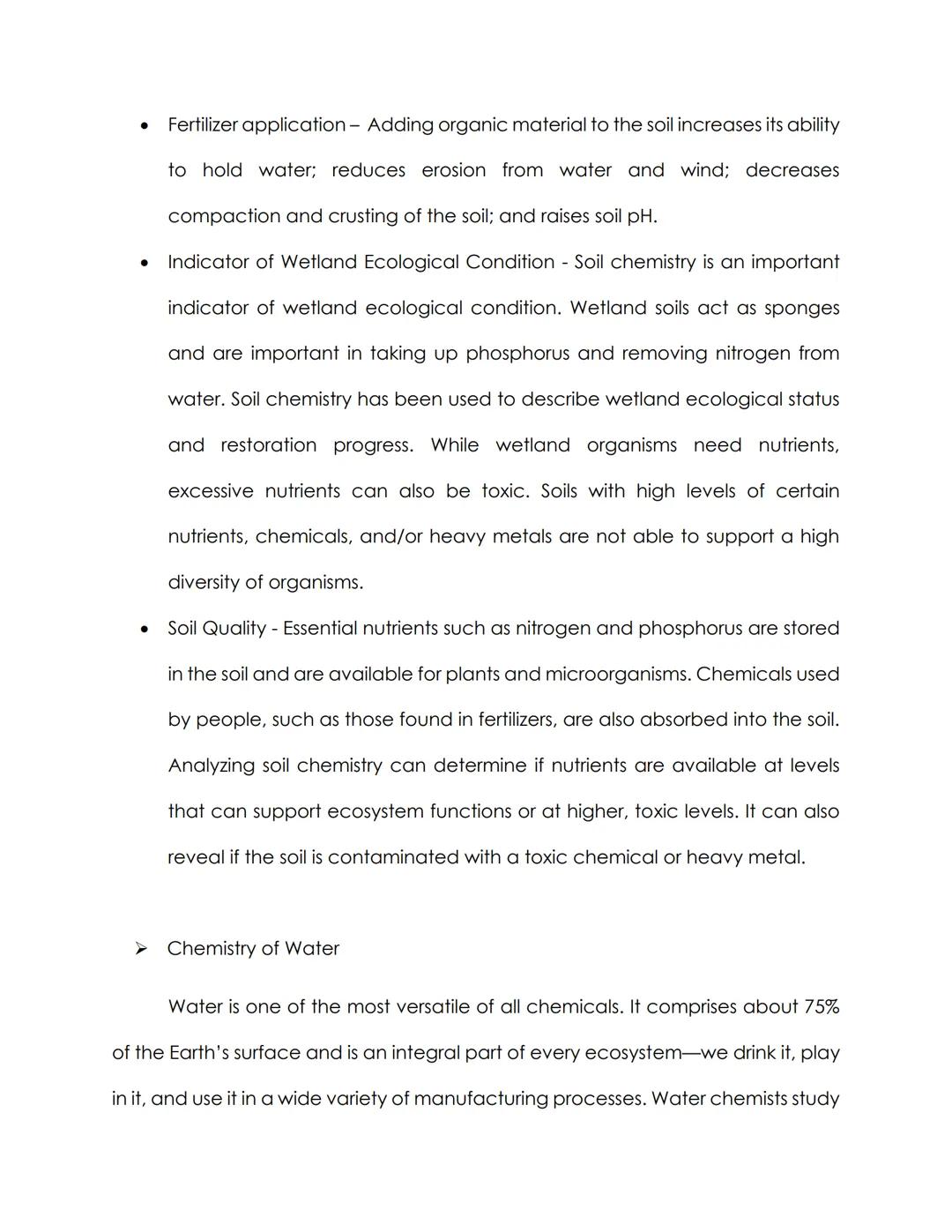 Applications of chemistry to the environment

➤ Soil/ earth chemistry

Soil chemistry is the branch of soil science that deals with the chem