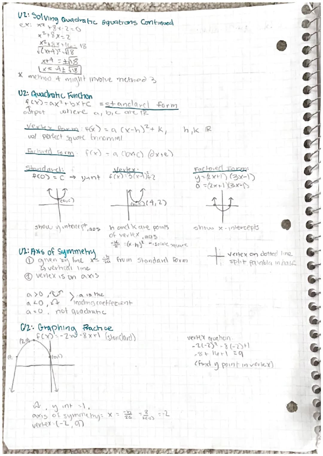 02: Solving quadratic equations
Def: f(x) = AX²+BX+C
A, B, C = TR
O quadratic formula
* solve =
isolated vanable
-> x==b+√√√b² - 4ac
(**
za
