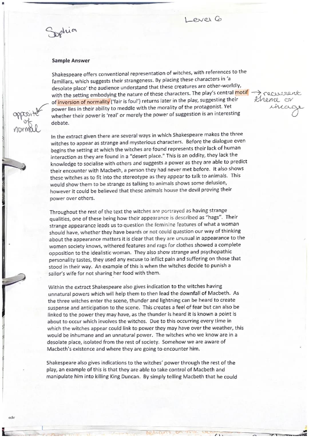 ге
Sophia
ect
1.
New Exam Task - Macbeth
Read the following extract from Act 1 Scene 1 and then answer the question
that follows. This is th