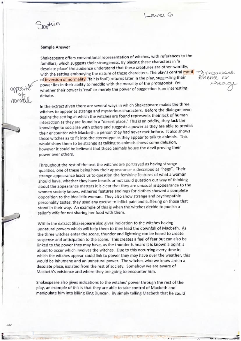 ге
Sophia
ect
1.
New Exam Task - Macbeth
Read the following extract from Act 1 Scene 1 and then answer the question
that follows. This is th