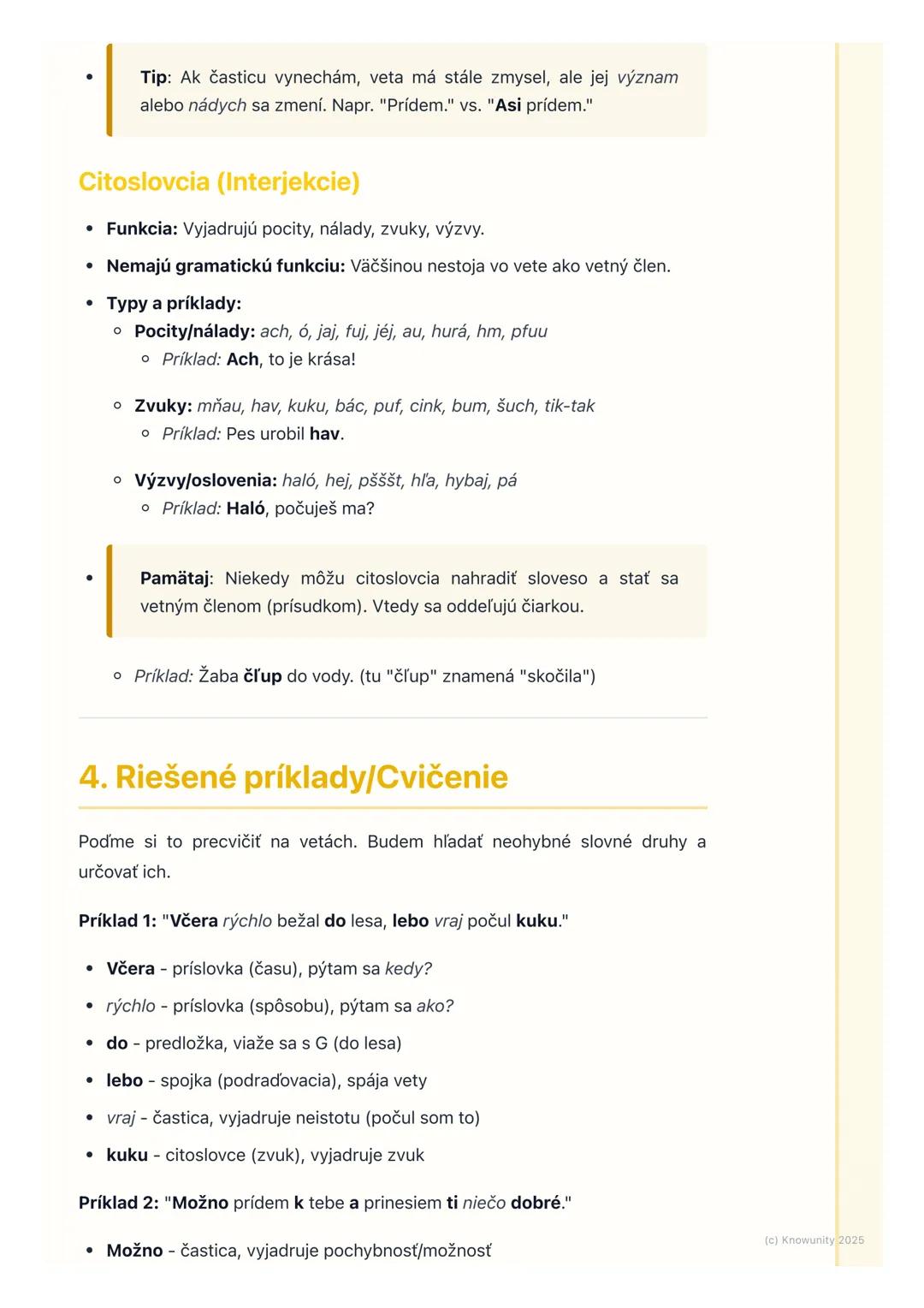 # Neohybné slovné druhy

1. Prehľad neohybných slovných druhov

Takže, ideme si zopakovať a prehĺbiť neohybné slovné druhy. Sú to slová, kto