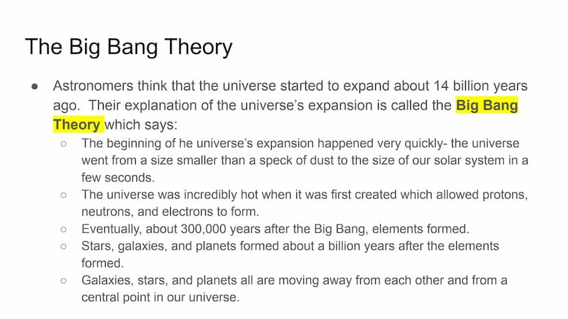 How did the Universe &
Solar System form? theory
A theory in science is a widely accepted explanation of observations and phenomena.
A theor
