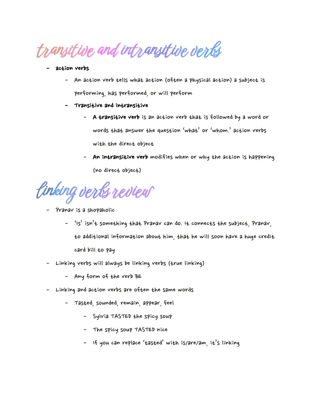 # subject verb agreement

- Singular subjects need singular verbs
- Plural subjects need plural verbs
- The trick is to find the real subjec