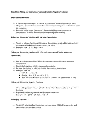 Know Adding & subtracting fractions thumbnail