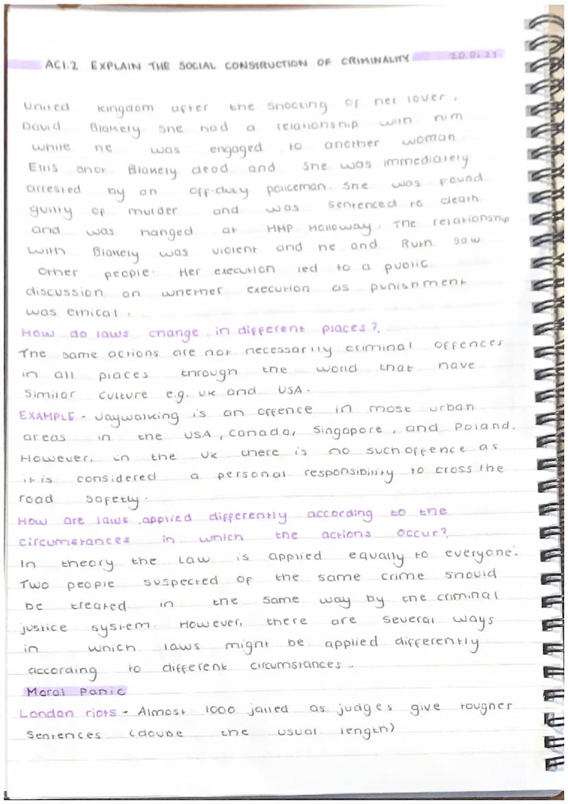
<p>The social construction of criminality refers to something that has been defined by society, rather than occurring naturally. Society de