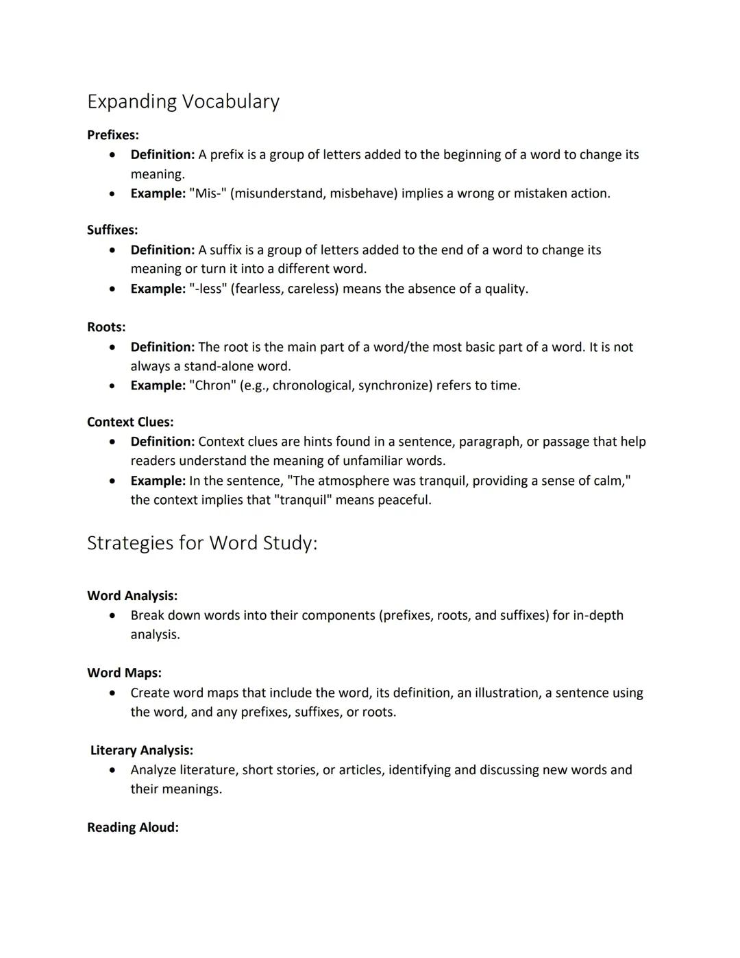  Expanding Vocabulary through Word Study