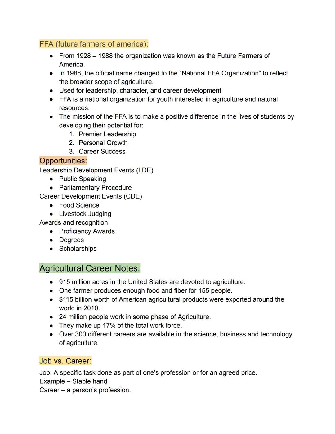 Agricultural Science Notes:

Key:

*   Subtitles
*   Secondary titles
*   Examples
*   Side notes
*   Definitions

Lab equipment:

Apron: cl