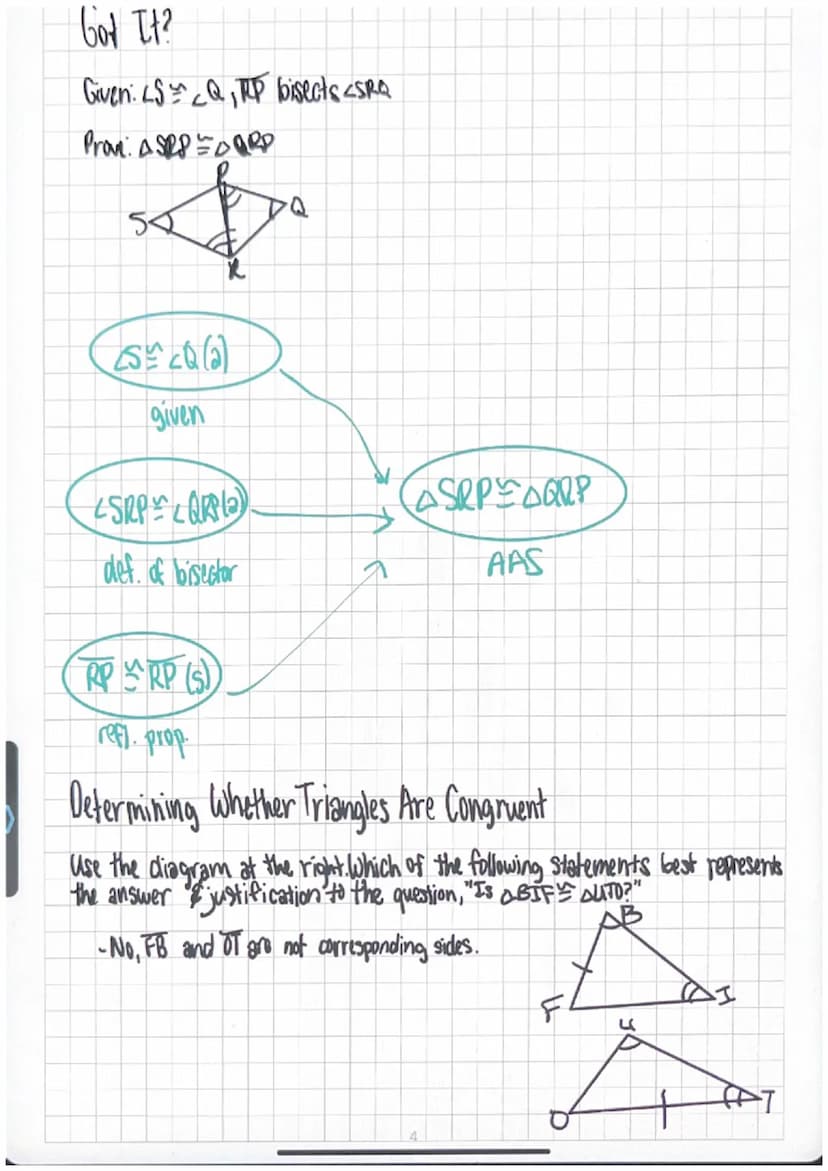 3.3 Triangle Congruence by ASA & AAS
Postulate 16- Angle-Side- Angle (ASA) Postulate
Postulate-If two angles and the included Side of one tr