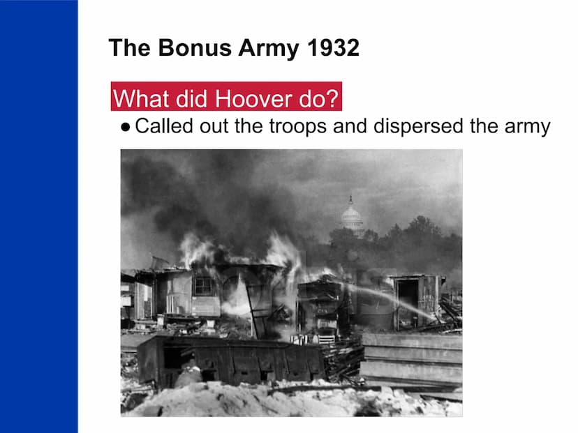 The New Deal
US History
SAVED
HE
AMERICA The "Old Deal"
What?
● President
Hoover's
reaction to the
Great
Depression
1
IS.
President Herbert 
