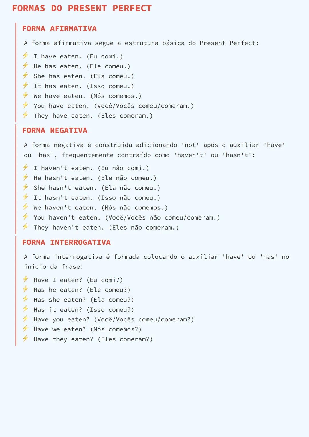 # PRESENTE PERFEITO EM INGLÊS (PRESENT
PERFECT)

# O QUE É O PRESENT PERFECT?

O Present Perfect é um tempo verbal em inglês que expressa qu