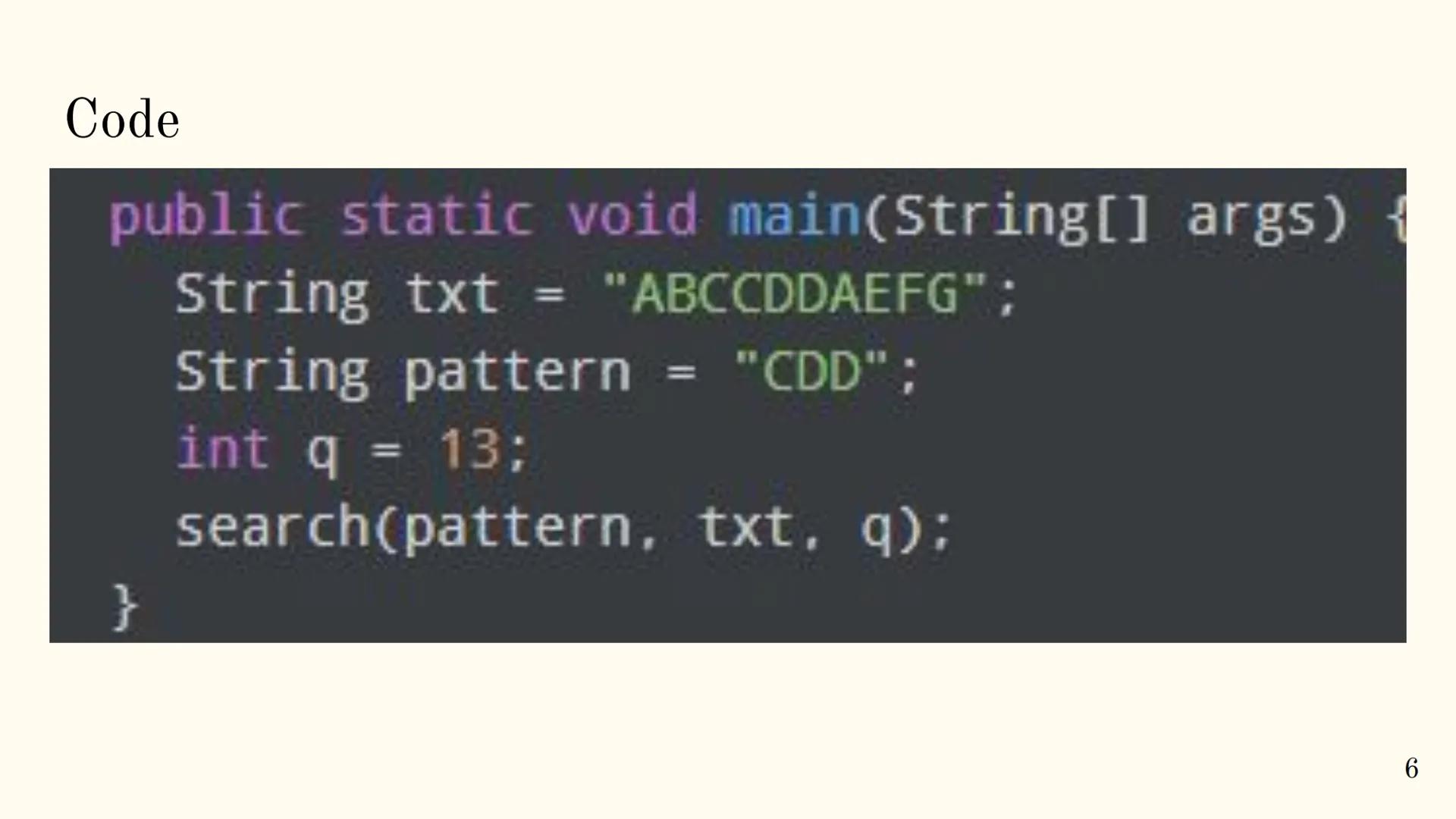 Rabin Karp Algorithm
1 Overview
The Rabin-Karp algorithm is a string matching algorithm used to find patterns
within a text using a hashing 