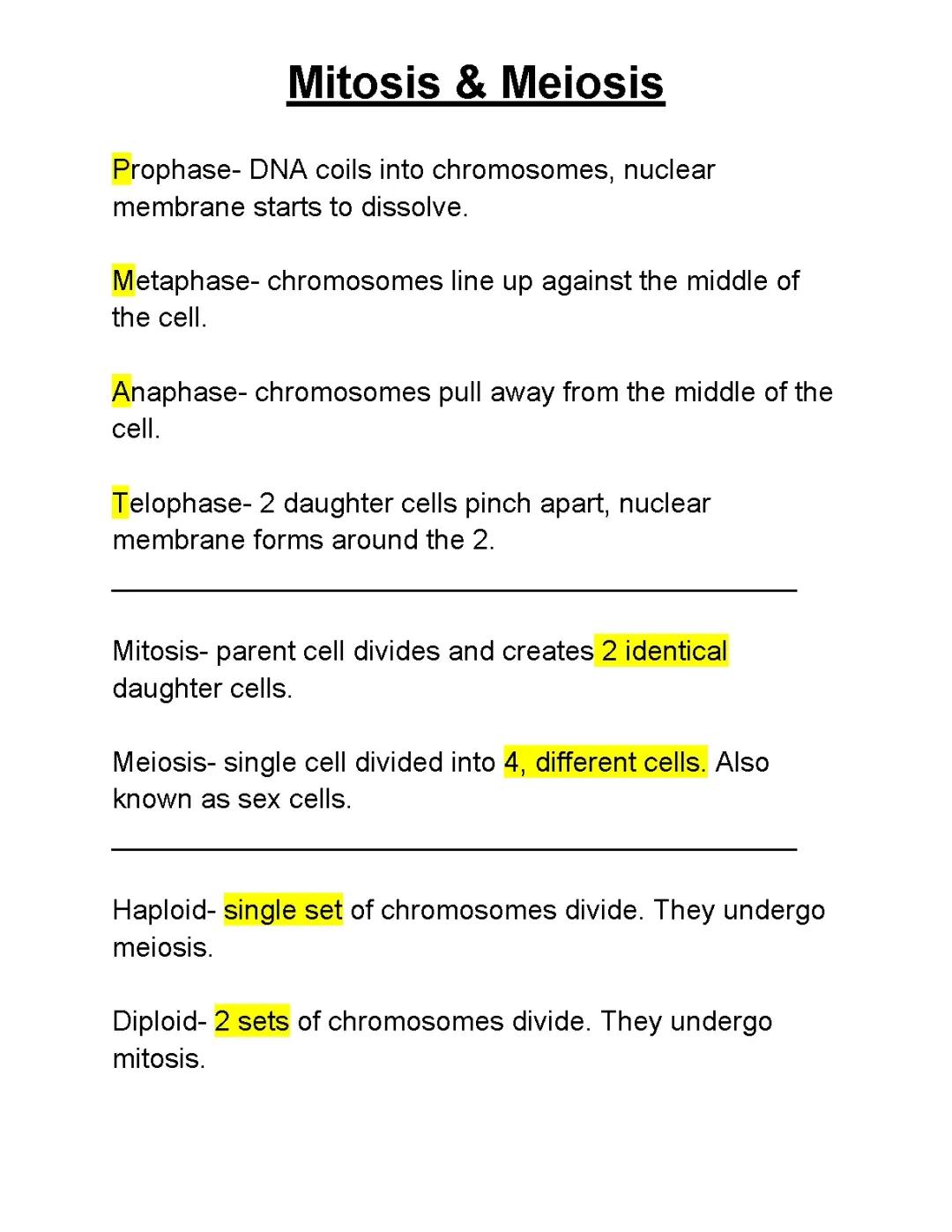 Mitosis & Meiosis