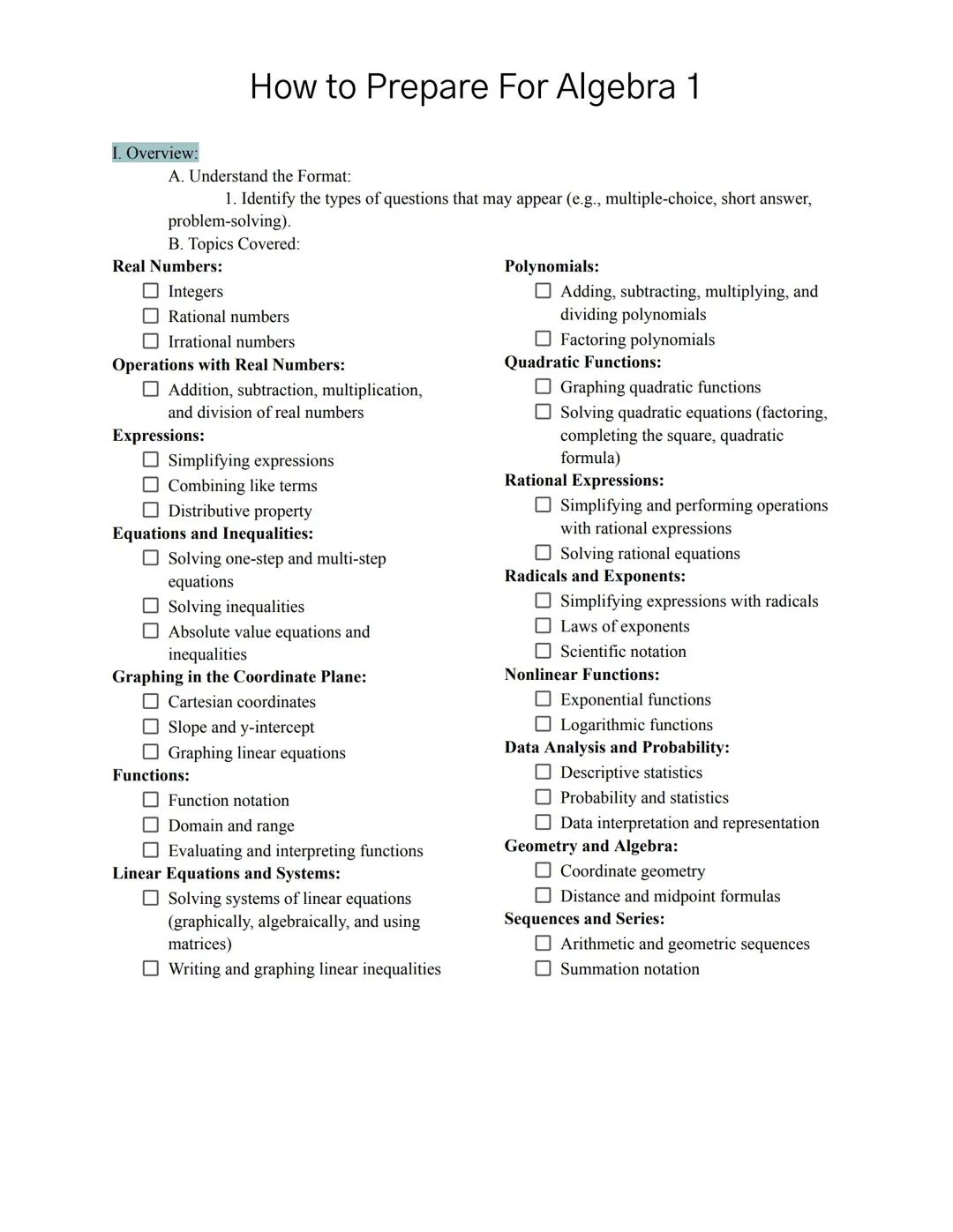 Effective Math Test Preparation
