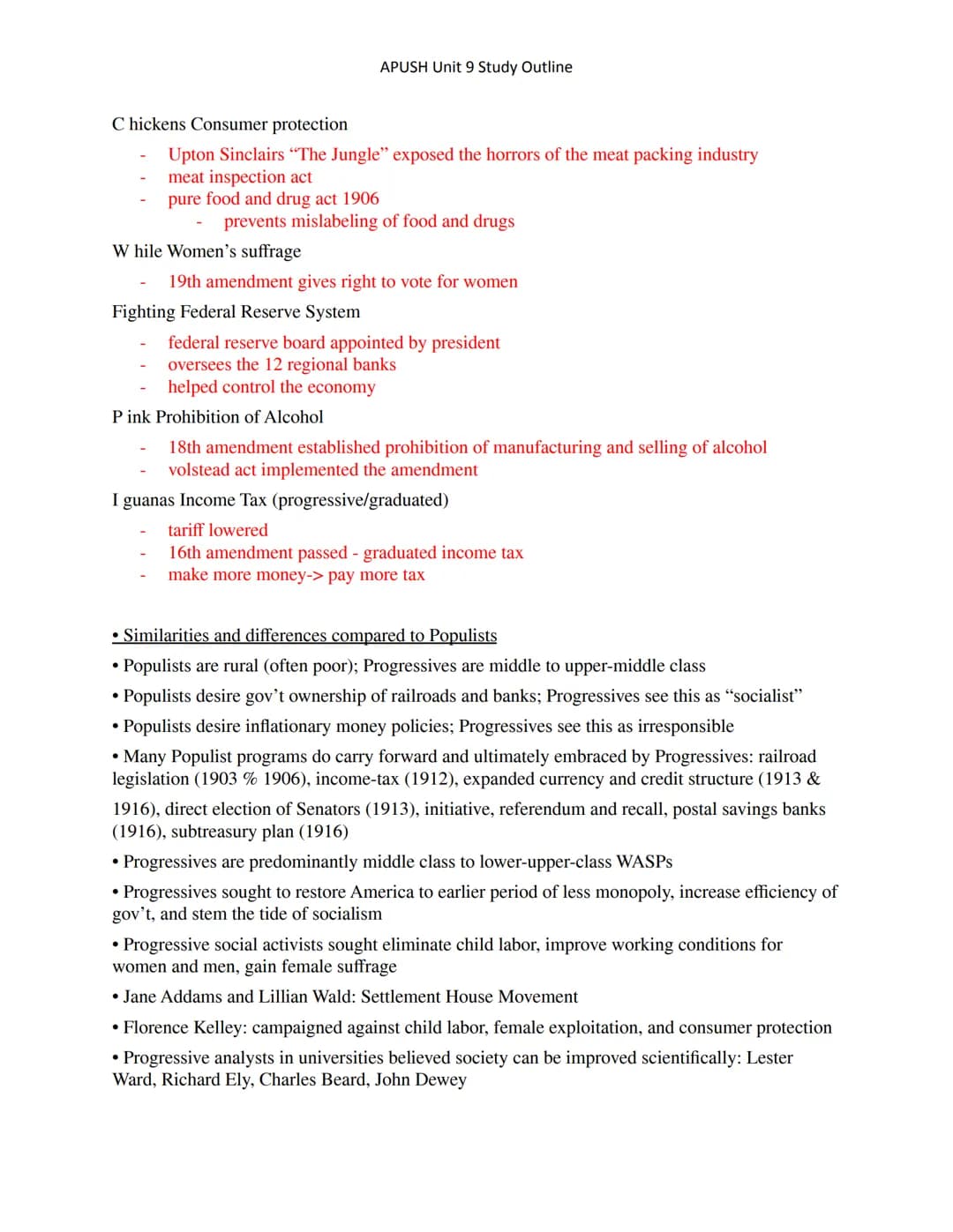 h
GROUP 1
Progressive Movement:
change/fix problems of the gilded age
improve the evils of the gilded age
Silly Socialism (anti)
election of