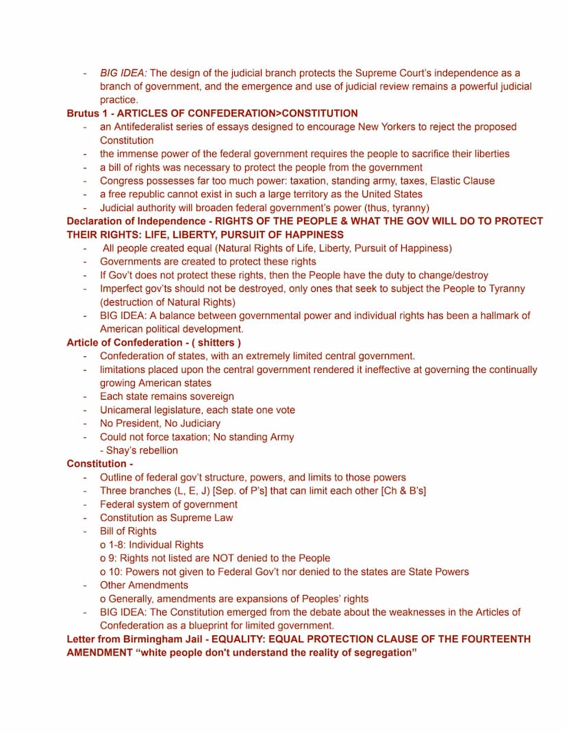REQUIRED CASES:
Marbury v. Madison (1803) - Establish Judicial Review by the Supreme Court and the ability of the
Court to reject Congressio
