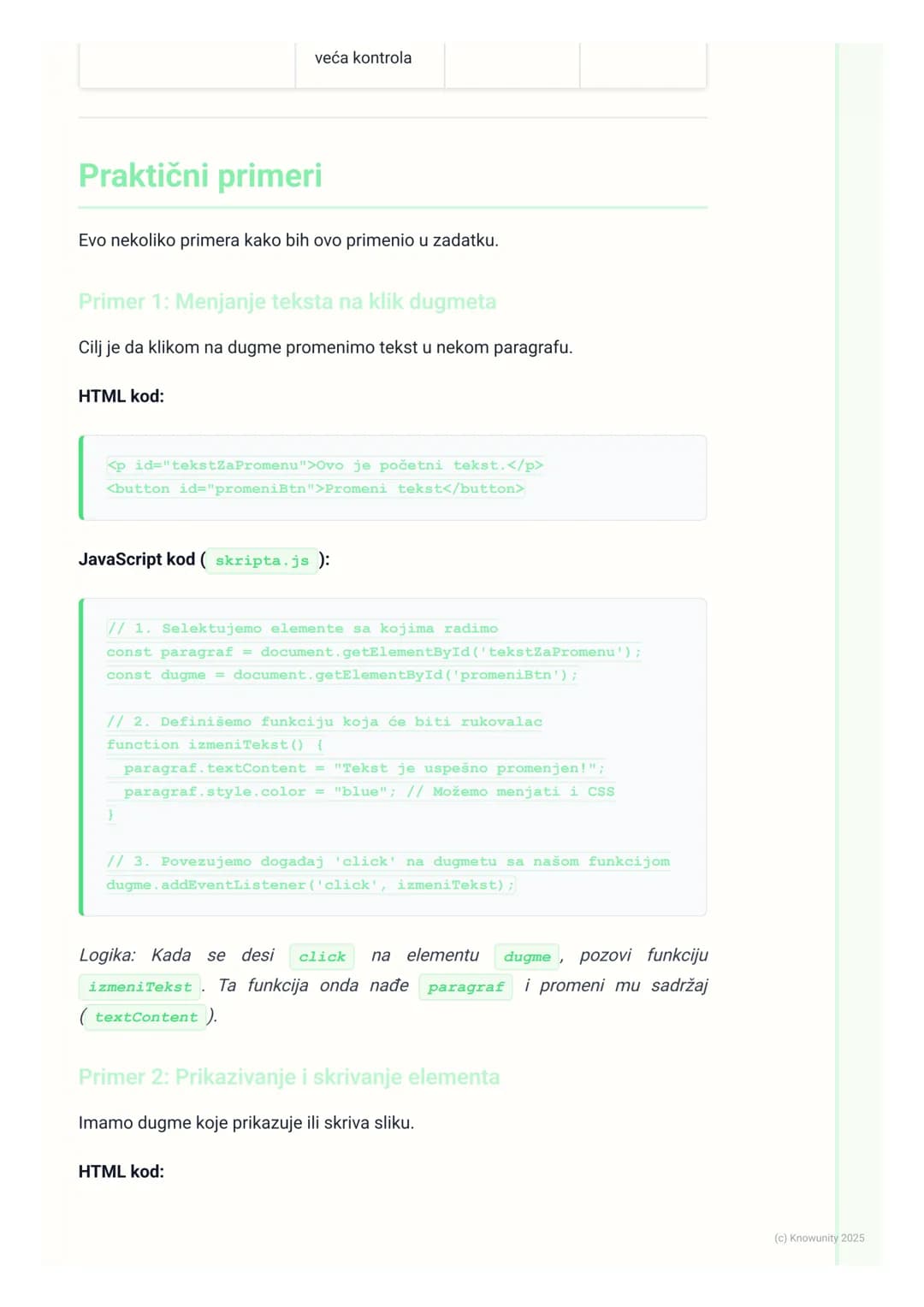 # JavaScript - događaji

Uvod u događaje

Događaji (events) su akcije koje se dešavaju na veb stranici, a na koje JavaScript
može da reaguje