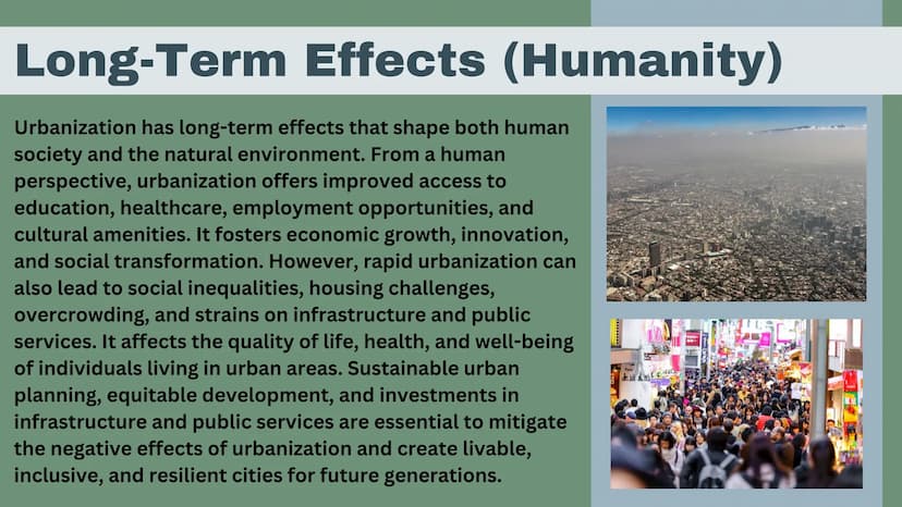 Urbanization
Kate Seiple
II
|||||
IIIII
I What is Urbanization?
Urbanization is the process of people shifting from
rural areas to cities an