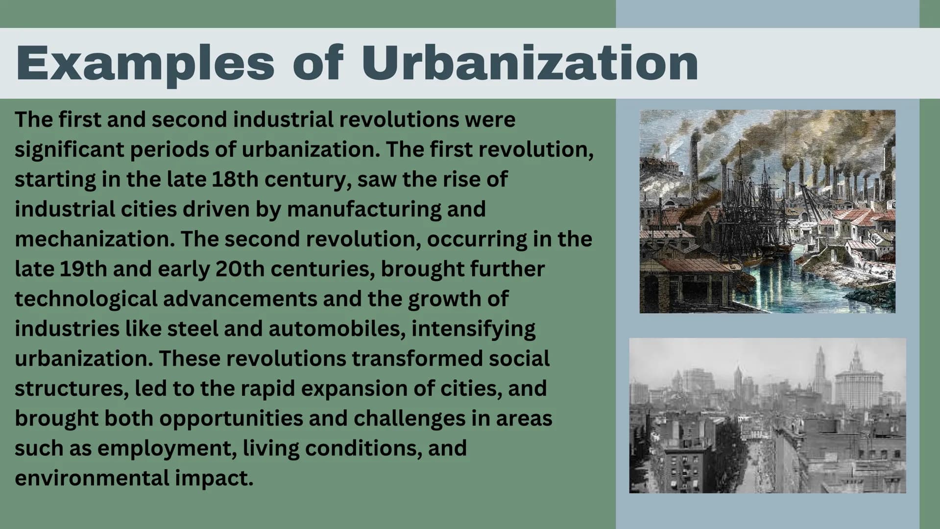 Urbanization
Kate Seiple
II
|||||
IIIII
I What is Urbanization?
Urbanization is the process of people shifting from
rural areas to cities an