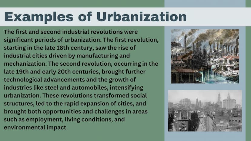 Urbanization
Kate Seiple
II
|||||
IIIII
I What is Urbanization?
Urbanization is the process of people shifting from
rural areas to cities an