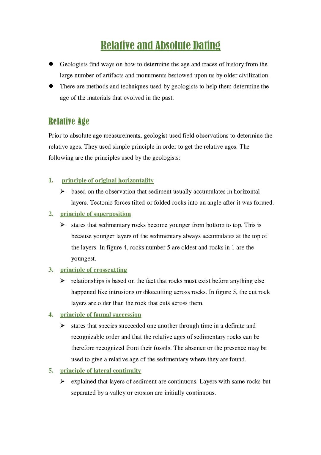 Relative and Absolute dating