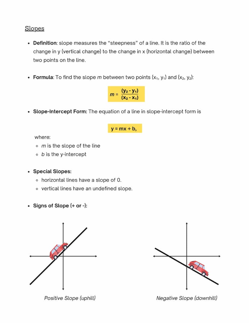 Intercepts
y-intercept
N
x-intercept
Intercepts and Slopes
STUDY GUIDE
Finding
Intercepts
●
If solving for x-intercepts, plug y = 0 into the