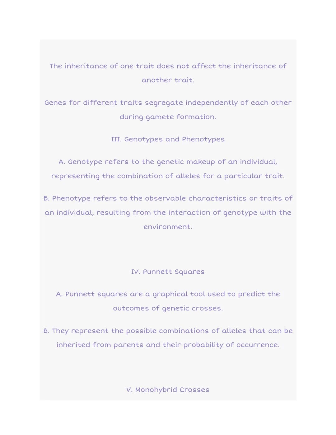 5.3 Mendelian Genetics
I. Introduction to Mendelian Genetics
A. Mendelian genetics refers to the principles of inheritance
discovered by Gre