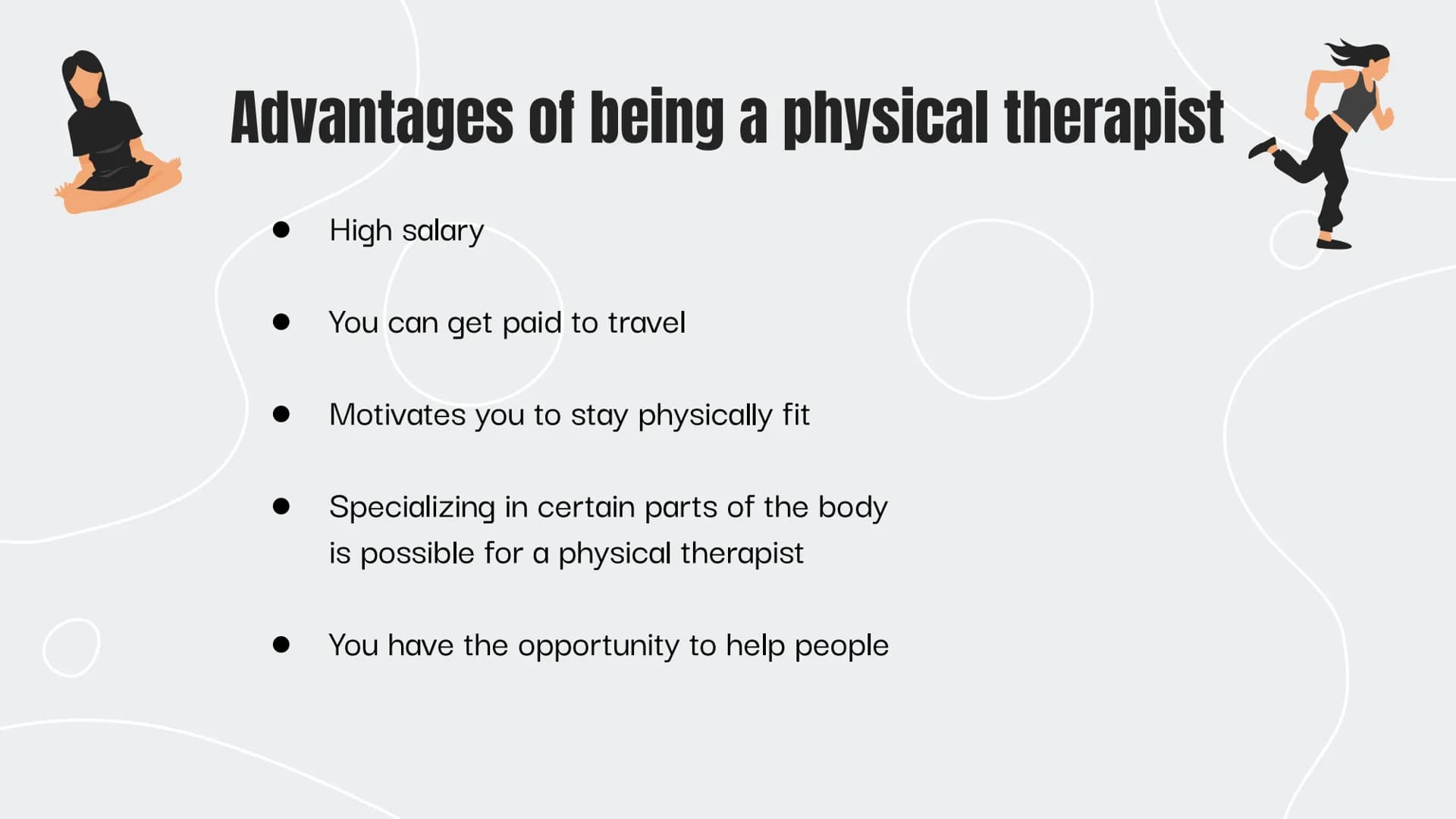 Physical Therapist
Presentation
By: Megan C
0 CONTENTS
Here's what you'll find in this presentation!
1. Required Education for this field
2.