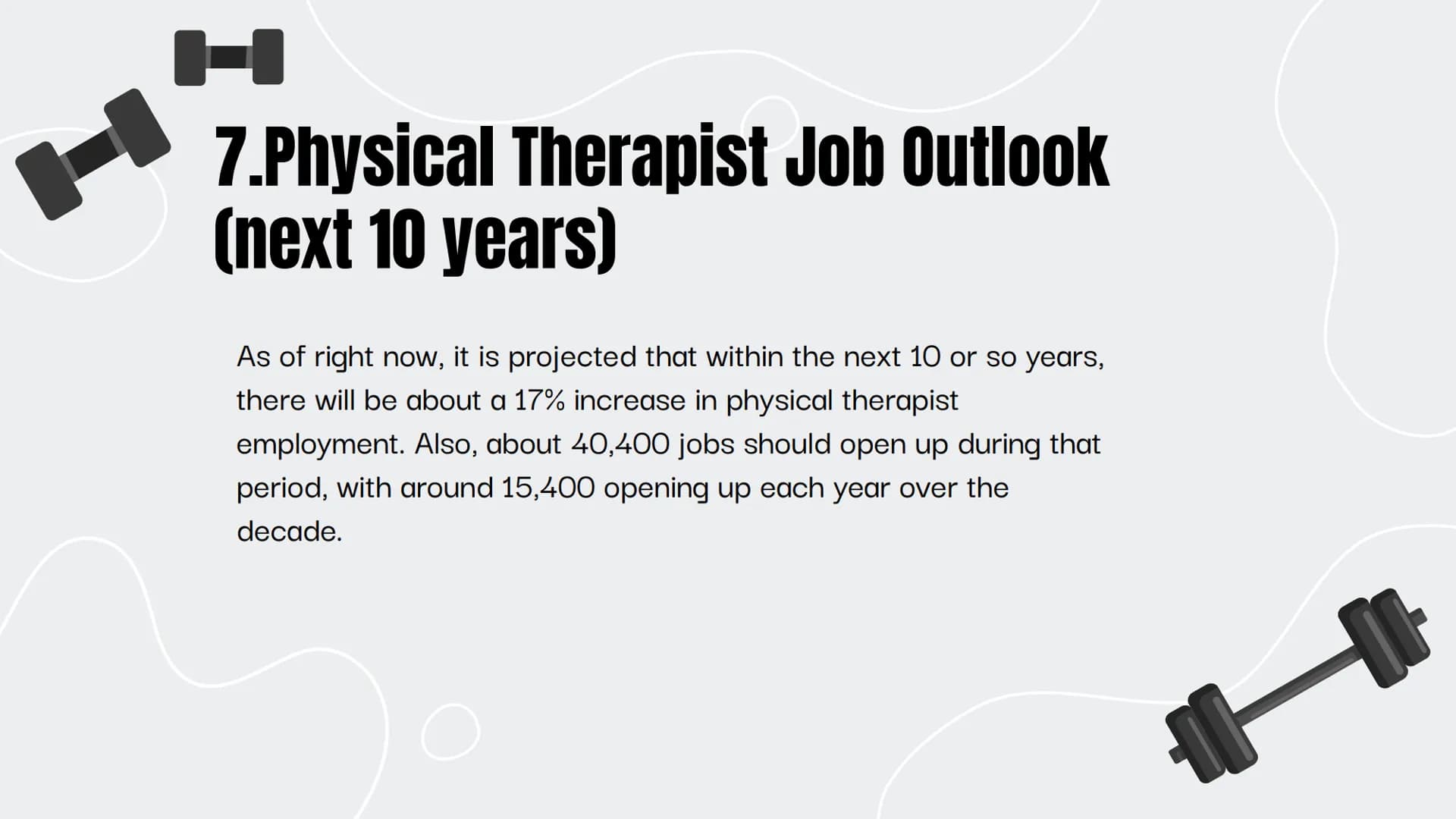 Physical Therapist
Presentation
By: Megan C
0 CONTENTS
Here's what you'll find in this presentation!
1. Required Education for this field
2.